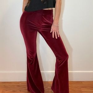 NWOT⭐️ Burgundy High Waist Corduroy Flares